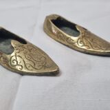 Brass slipper ashtrays, 1980