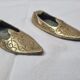 Brass slipper ashtrays, 1980