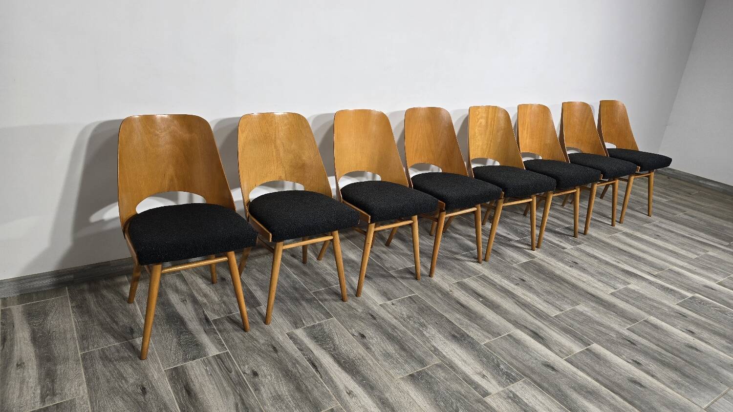 Dining Chairs by Radomir Hoffman for Ton, 1950s, Set of 8