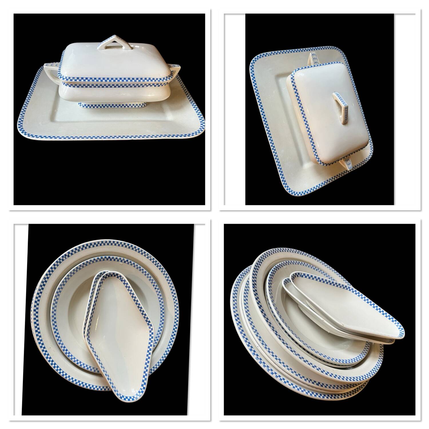 Lustucru Sarreguemines serving platter set
