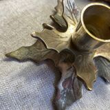 Brass leaf candle holder