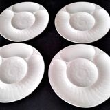 4 artichoke plates in white porcelain by Pillivuyt
