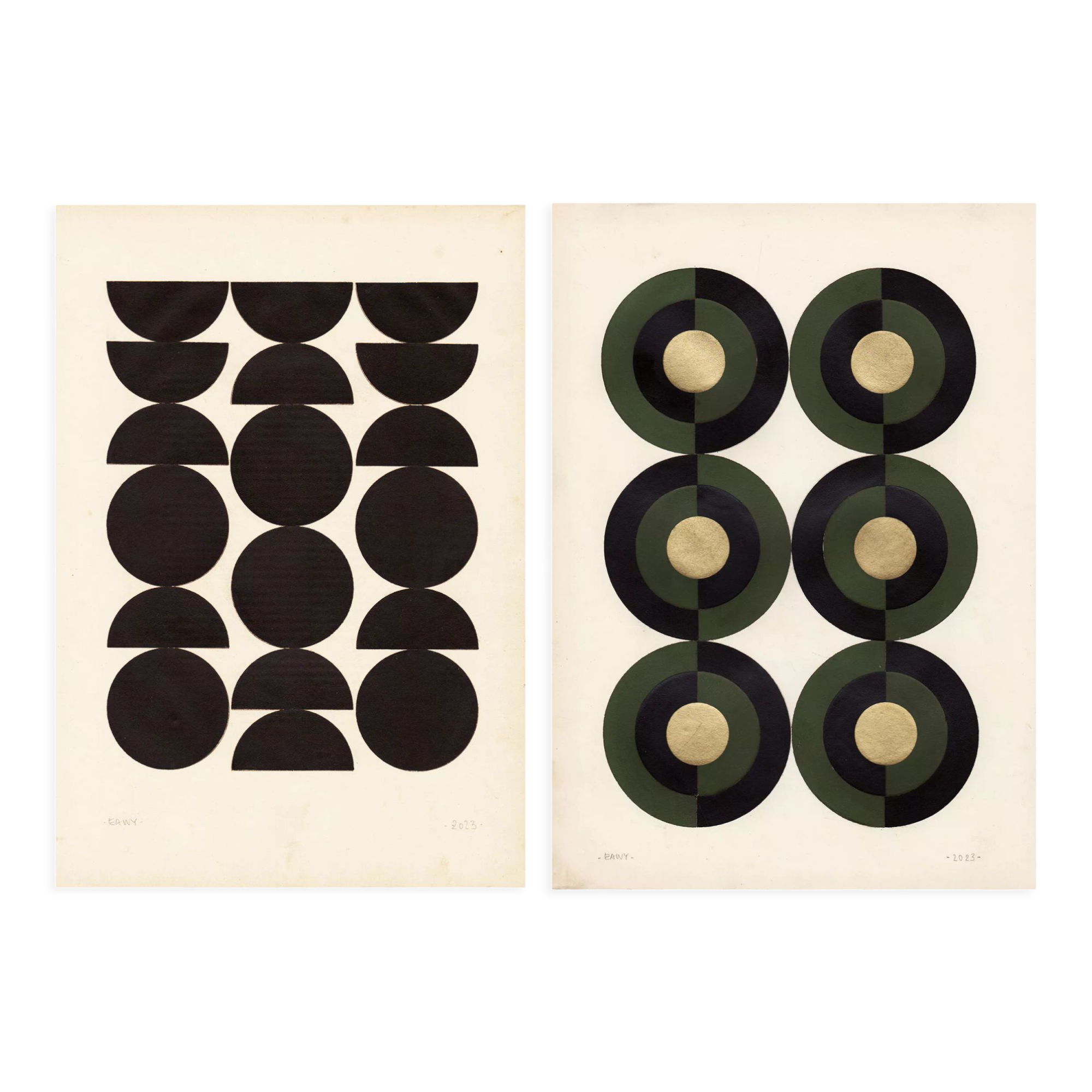Duo de collages Rome et Arras signés Eawy