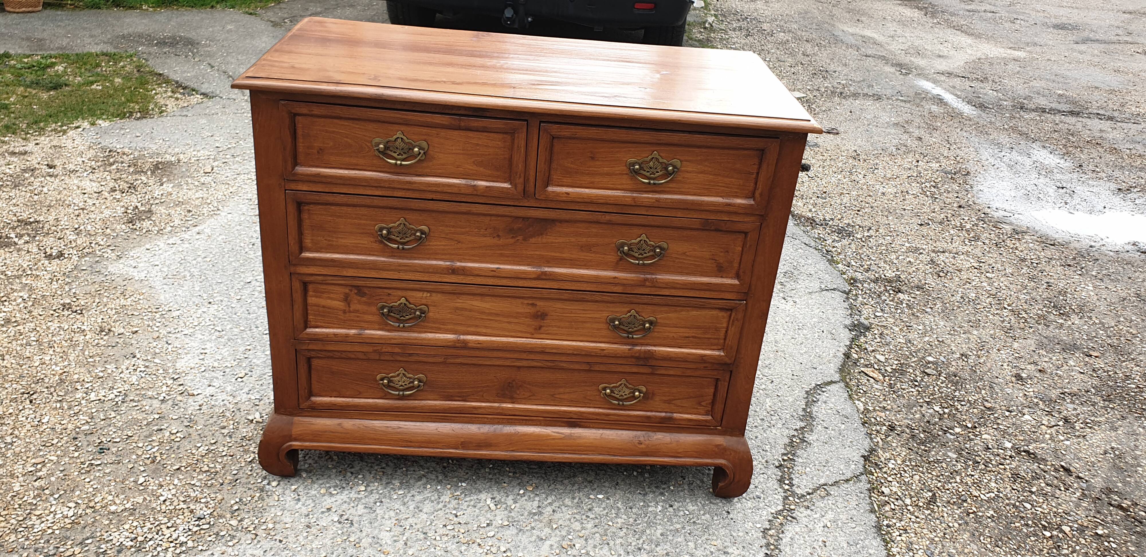 Chest of drawers 5 drawers solid oak