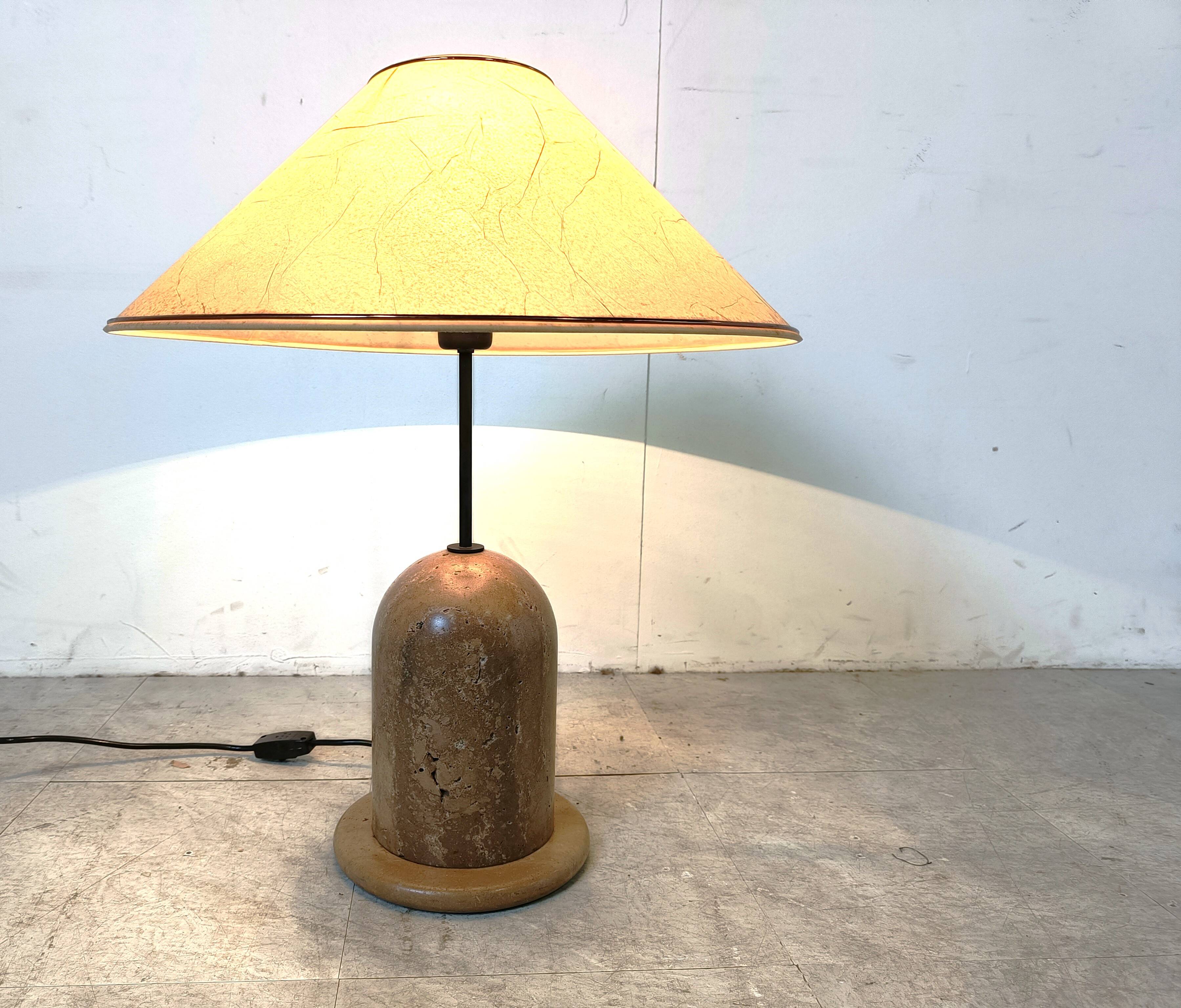 Vintage travertine table lamp, 1970s