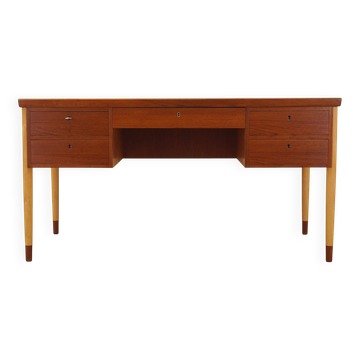 Bureau en teck, design danois, années 1970, fabriqué au Danemark