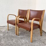 Fauteuils Bridge Bow Wood 1950