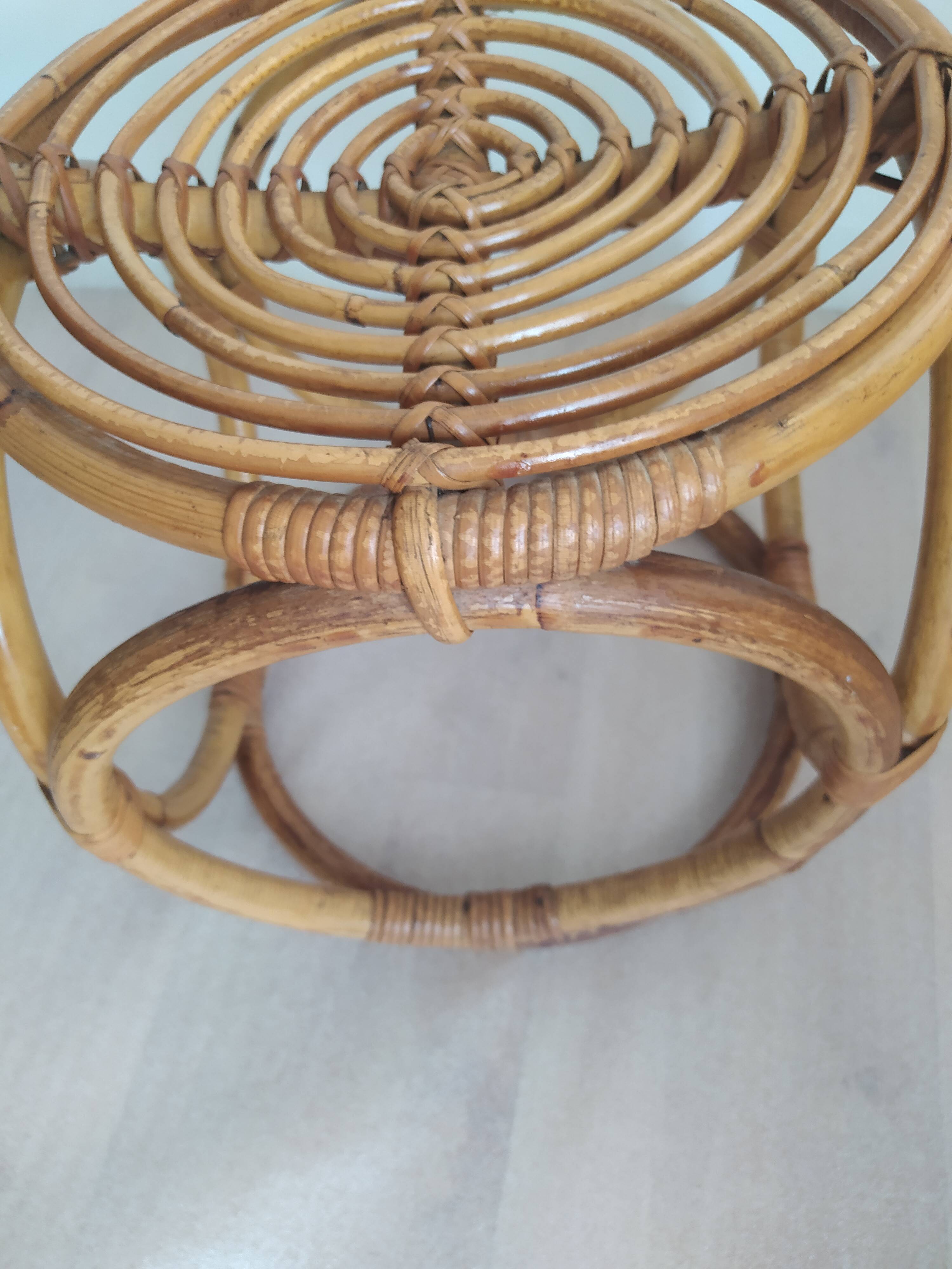 Vintage bamboo stool