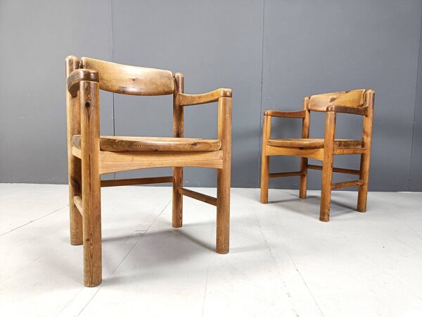 Copie de chaises de salle à manger en bois de pin Rainer Daumiller pour le set de 6 Hirthals Savvaerk.