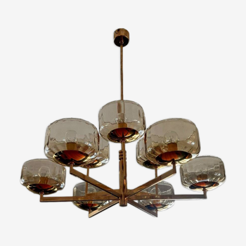 Extremely rare - 9-light chandelier, 1970s - Vintage