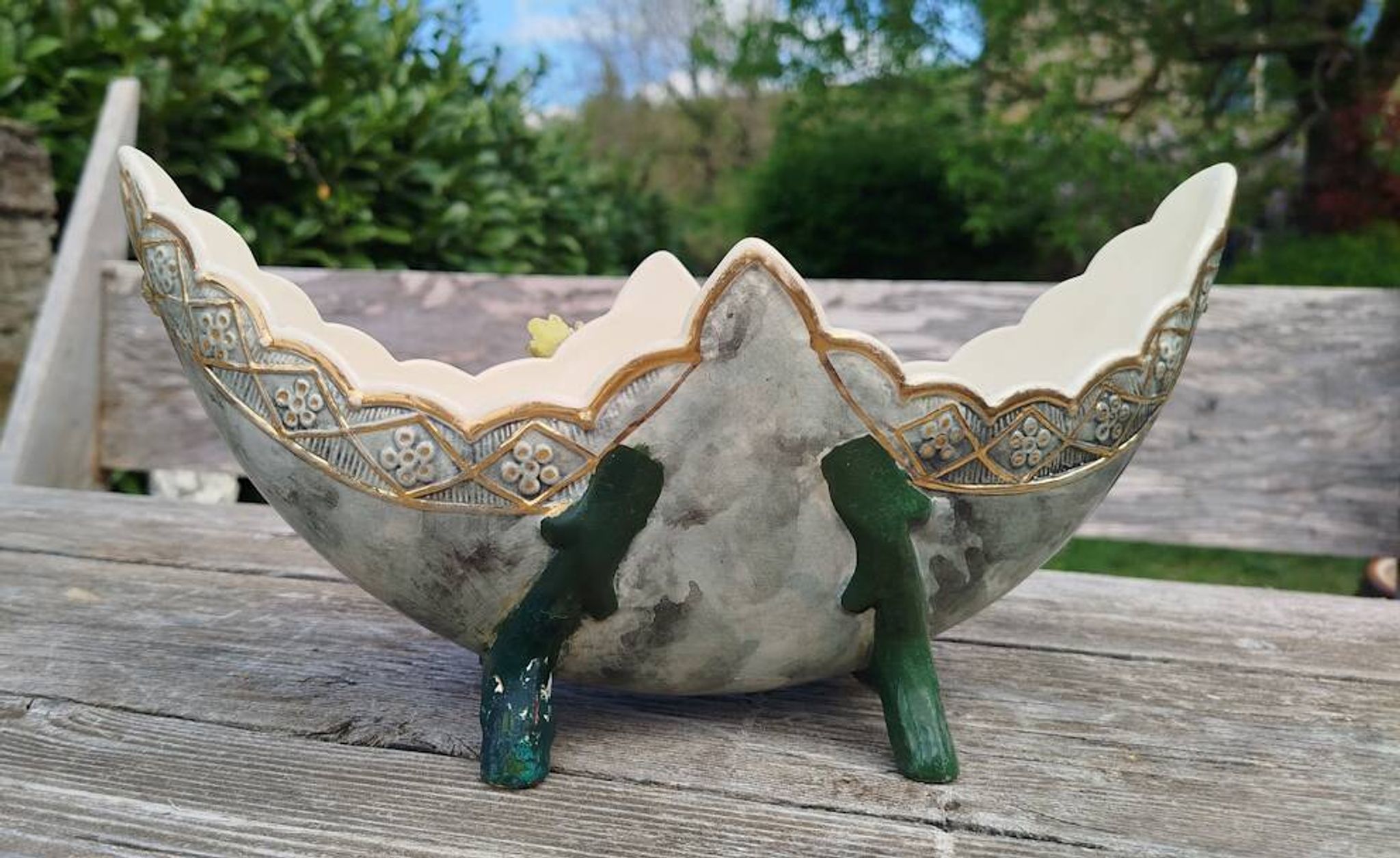 Jardinière in barbotine Art Nouveau