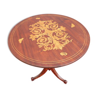 Pedestal table marquetry Charles X