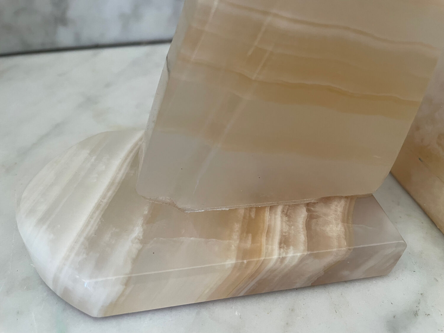 Pair of horse bookends in onyx