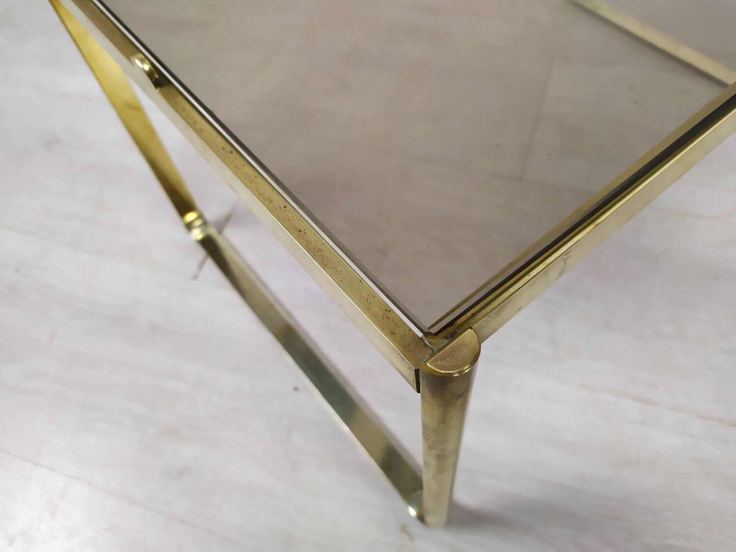 Golden sofa end table