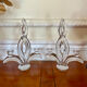 Pair of two-light crystal candlesticks signed Vannes