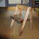 Rare vintage children's chair in solid pine by pierre grosjean 1970