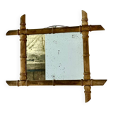 Old quilted wooden mirror