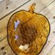 Vintage amber glass fruit bowl
