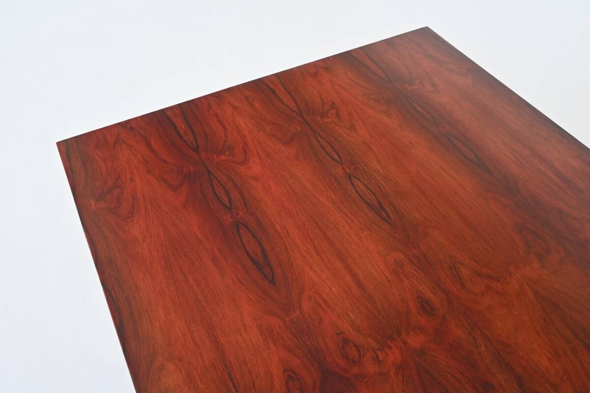 Danish floating writing desk in rosewood and chrome Denmark 1960