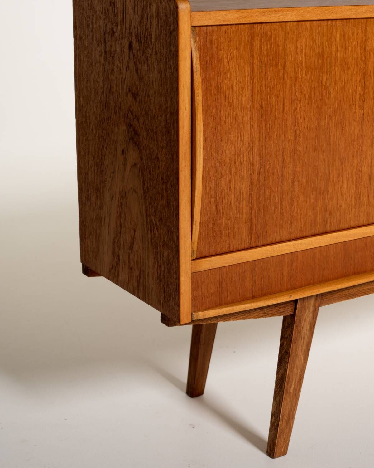 Scandinavian teak sideboard with smoked glass, 1950s–60s