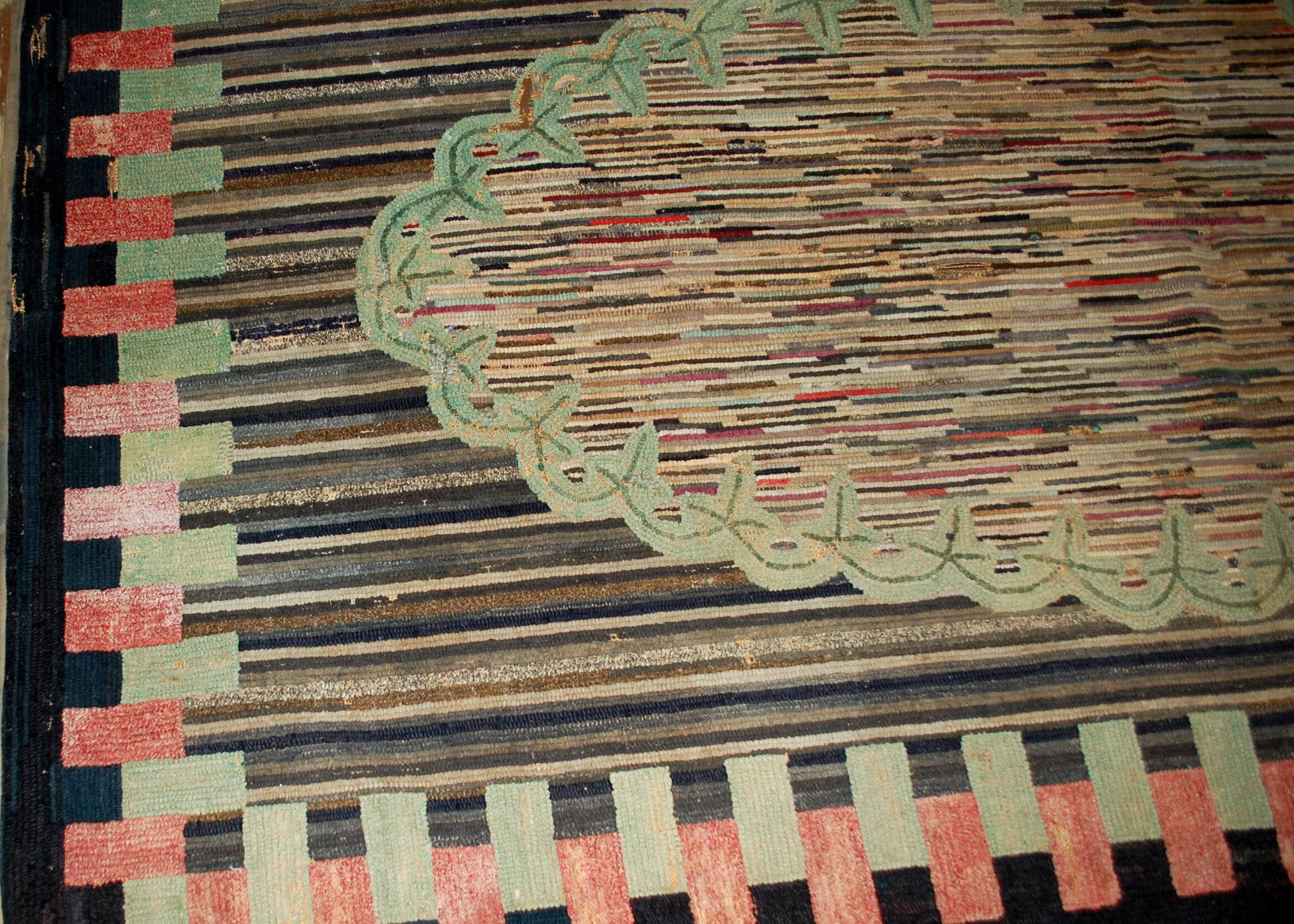 Carpet former American hooke made hand 149x231cm 1880 s