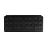 Blackened oak buffet with geometric doors 1970