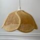 Lotus suspension / rattan petal and vintage beige canning 60s-70s