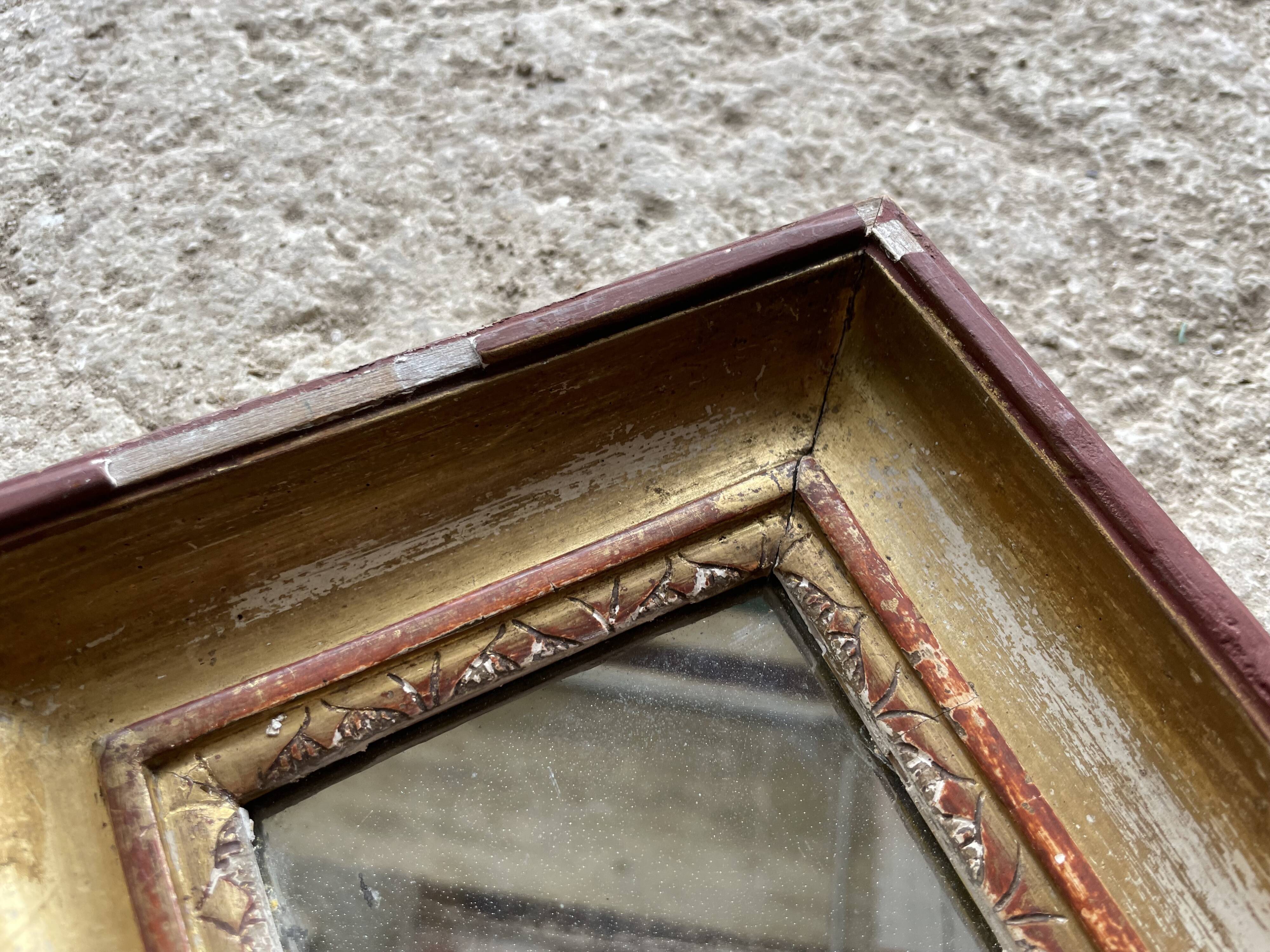 Small antique gold mirror 16x23cm