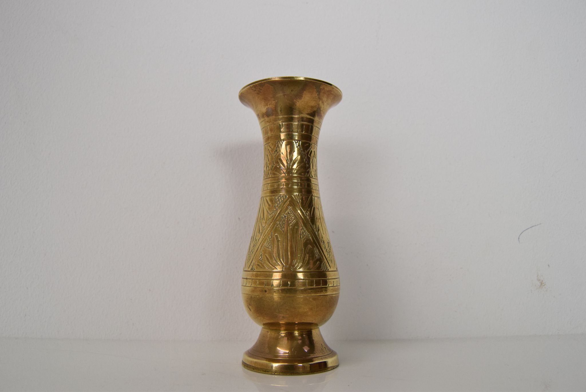 Vase vintage en laiton de l’Inde, années 1960