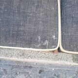 8 vintage chairs lined grey black