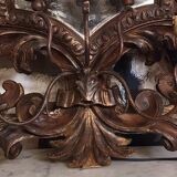 Large Venetian wall mirror in Louis XV style with 5 light arms.