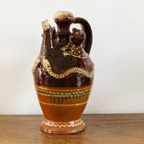 Zoomorphic gargoulette in glazed terracotta