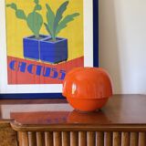 Space age orange ceramic vase, Sicart Italy ca. 1970
