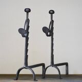 Grilles de cheminée brutalistes, années 1930, ensemble de 2