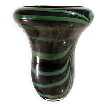 Grand vase en verre d'art Unica Leerdam de Vilma Henkelman, design néerlandais, 1989.