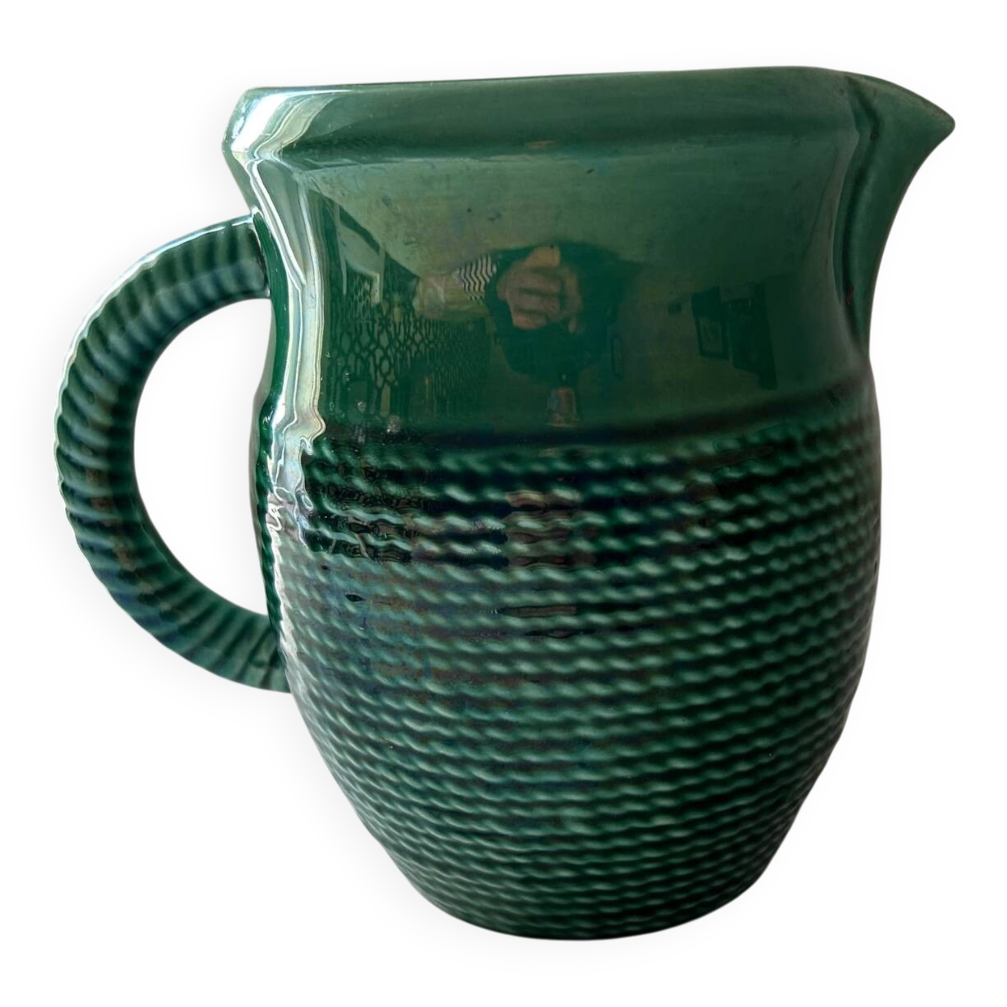Emerald green pitcher Sarreguemines