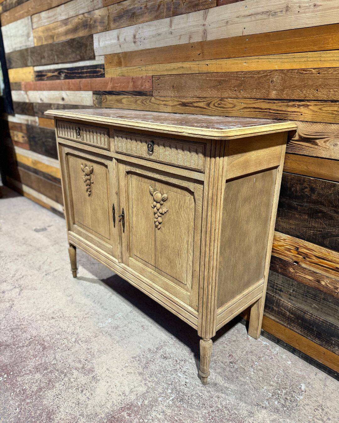 Antique sandblasted sideboard