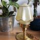 Green and gold globe table lamp