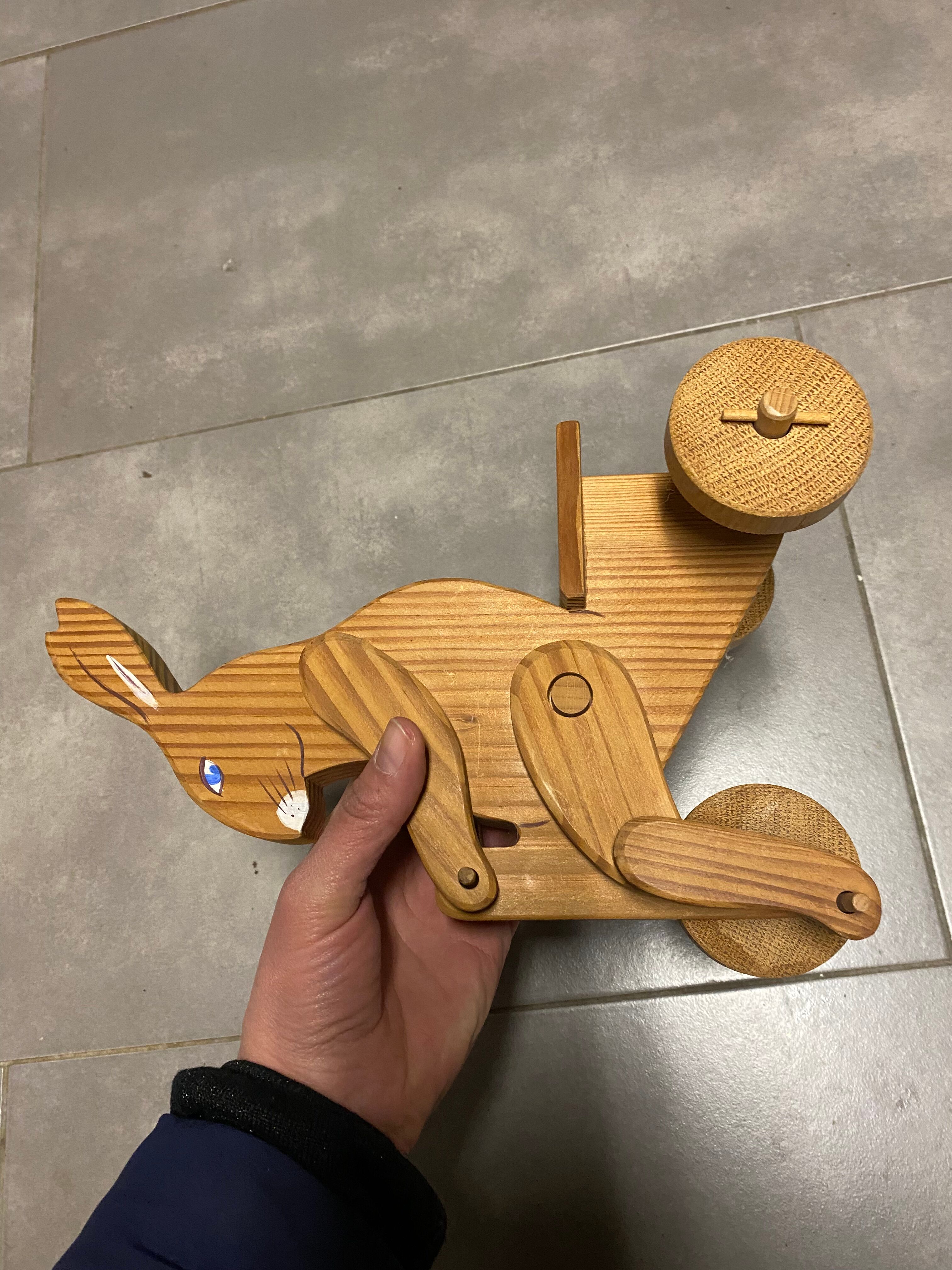 Vintage rabbit wooden toy