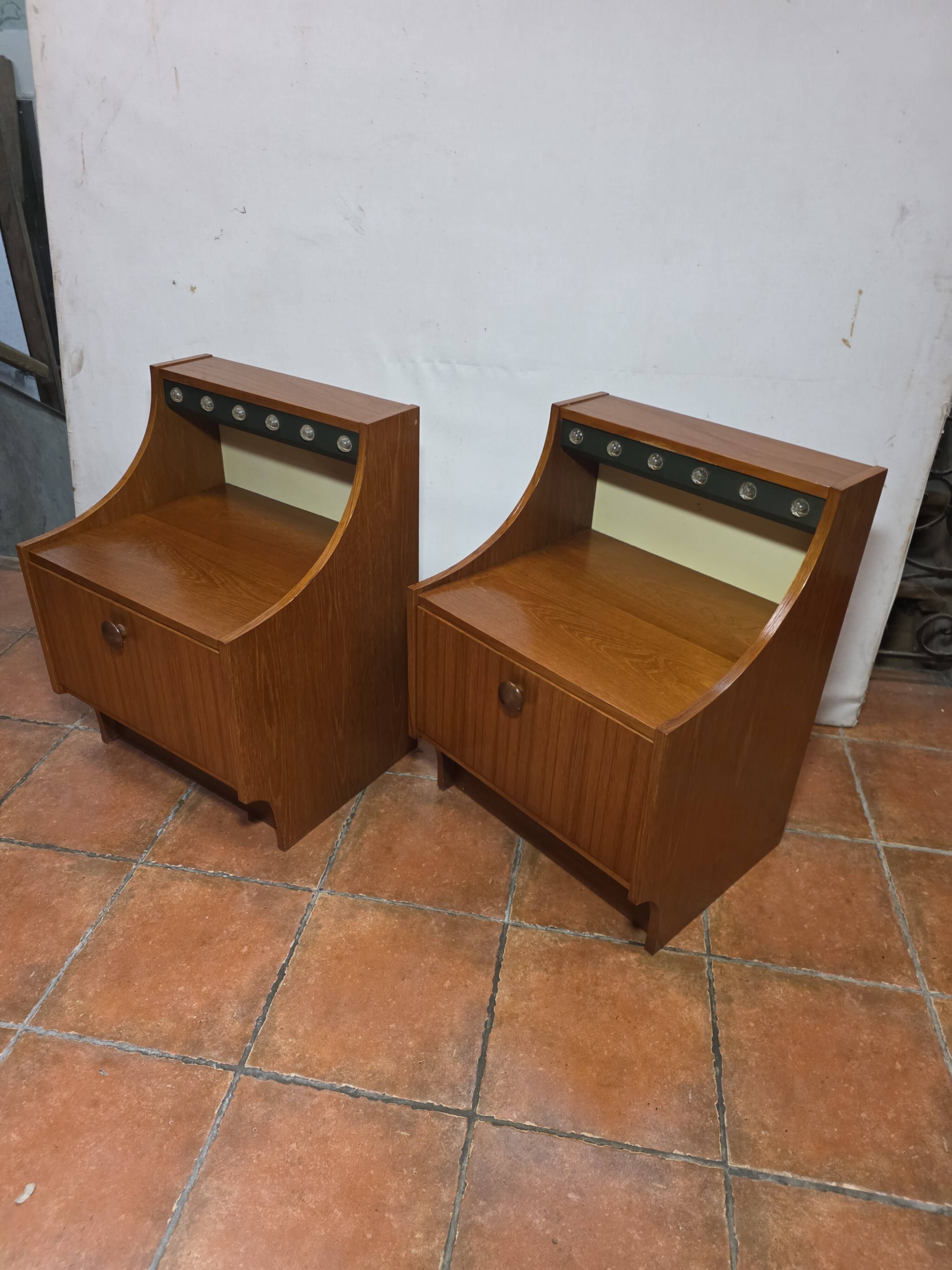 Pair of Scandinavian teak bedside tables from the 1960s.