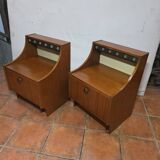 Pair of Scandinavian teak bedside tables from the 1960s.
