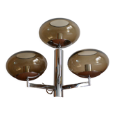 Applique de chez Sciolari triple chrome et verre fumé