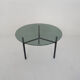 Table basse ronde en verre et en métal Pays-Bas des années 1960
