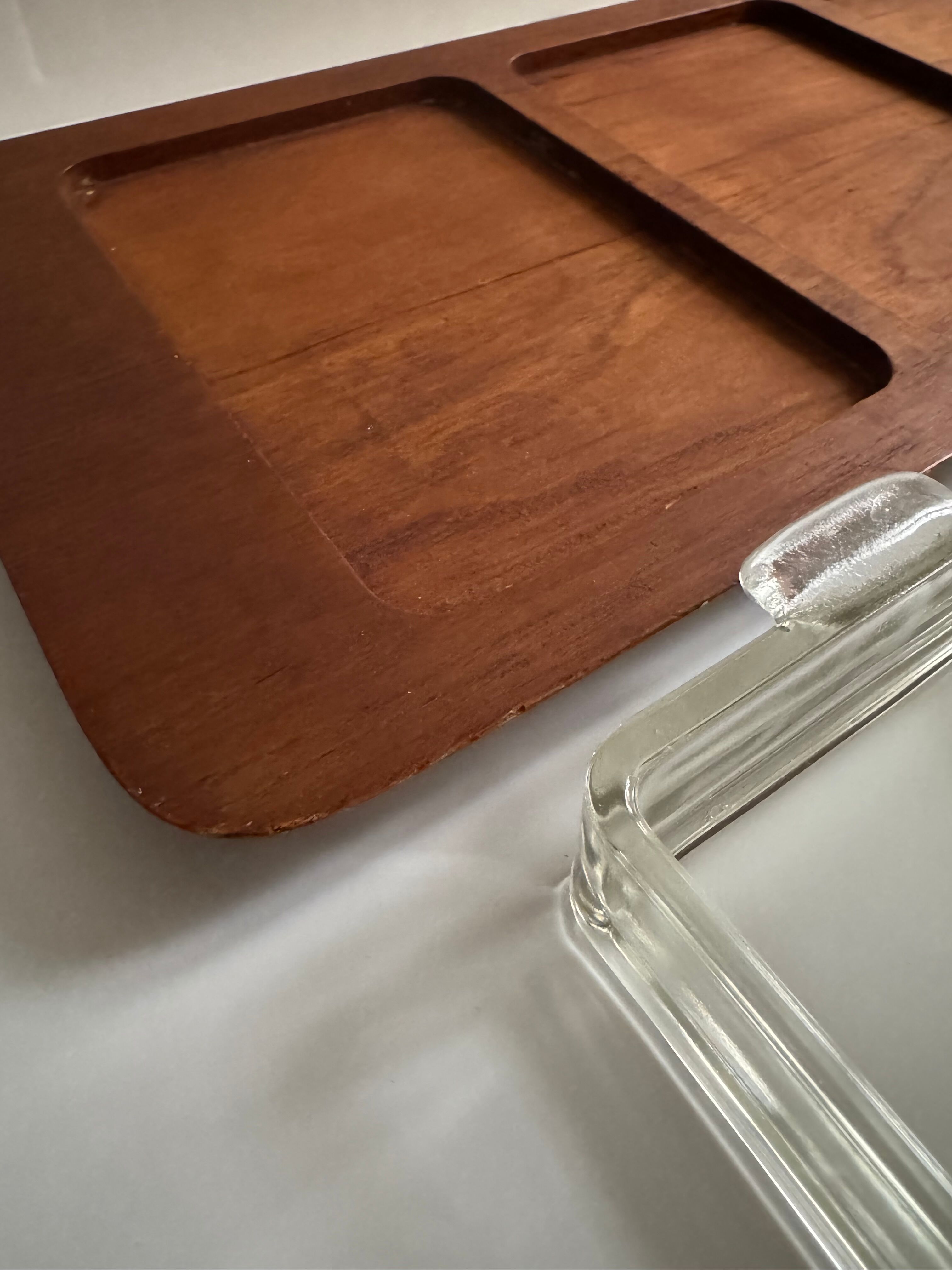 Scandinavian design teak aperitif platter 1960 Dismeg