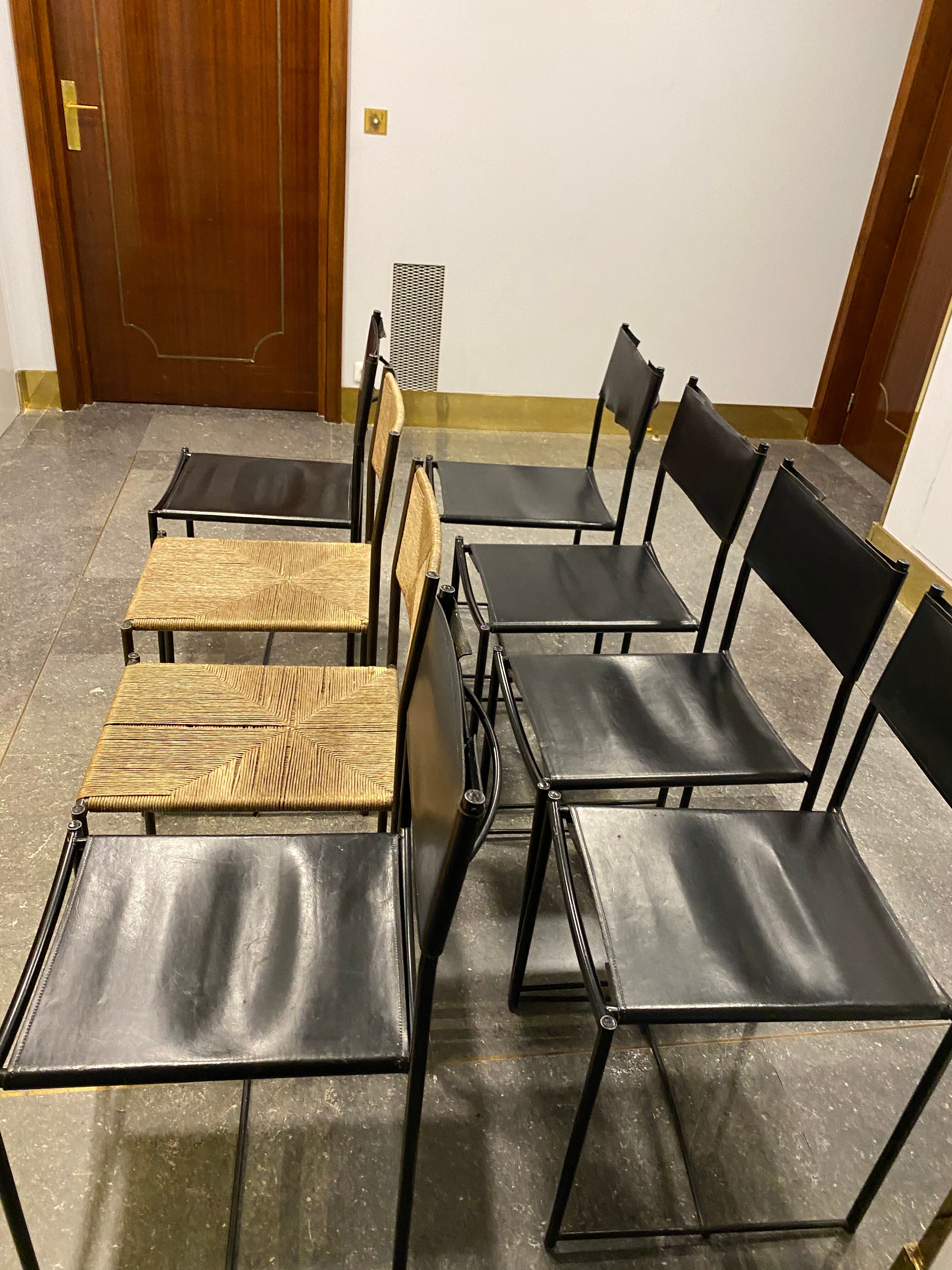 8 spaghetti chairs "101" by Giandomenico Belotti, Alias