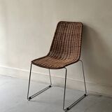 Chair made of rattan, wicker and chrome-plated metal