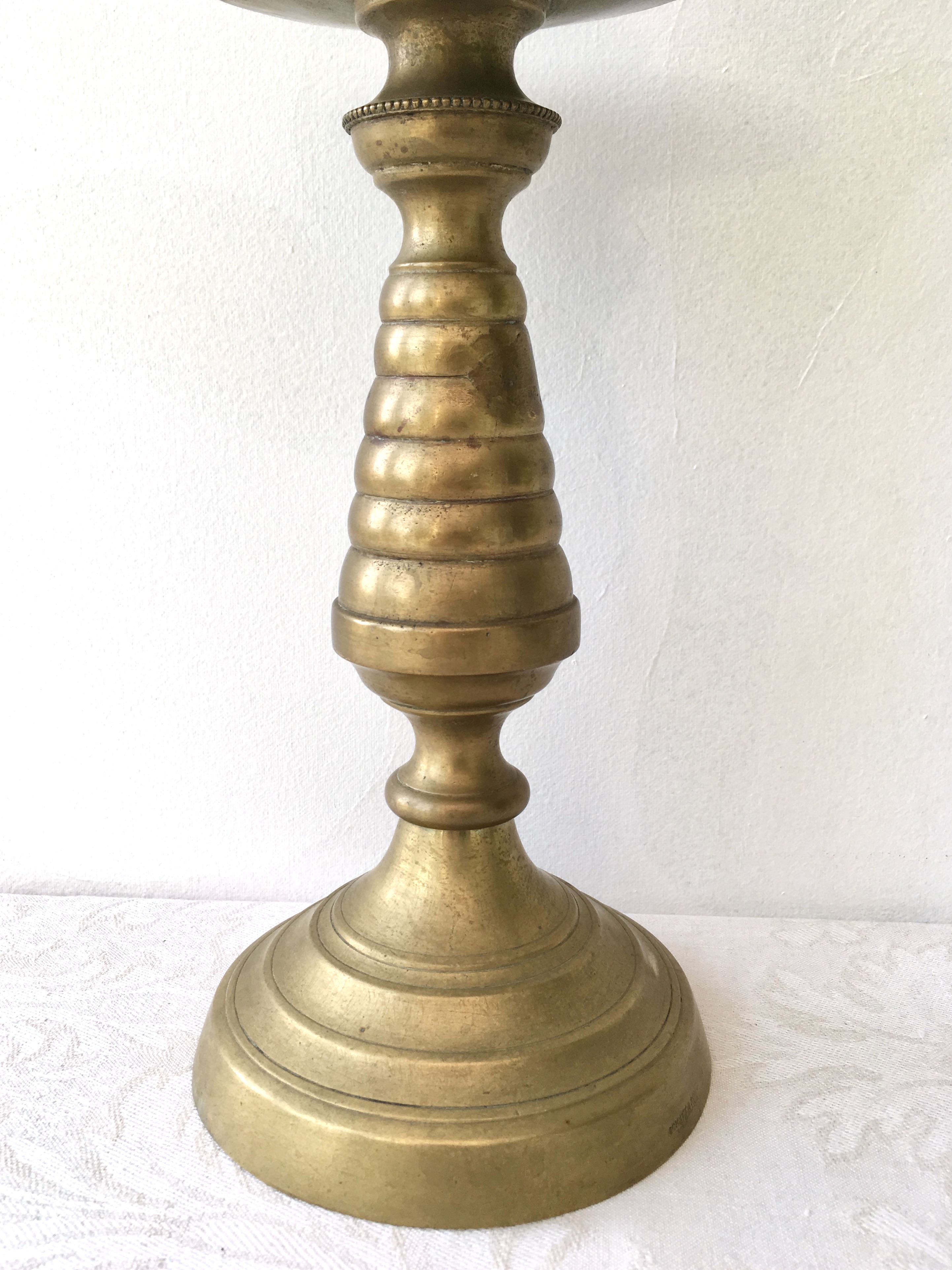 Art deco brass candle holder