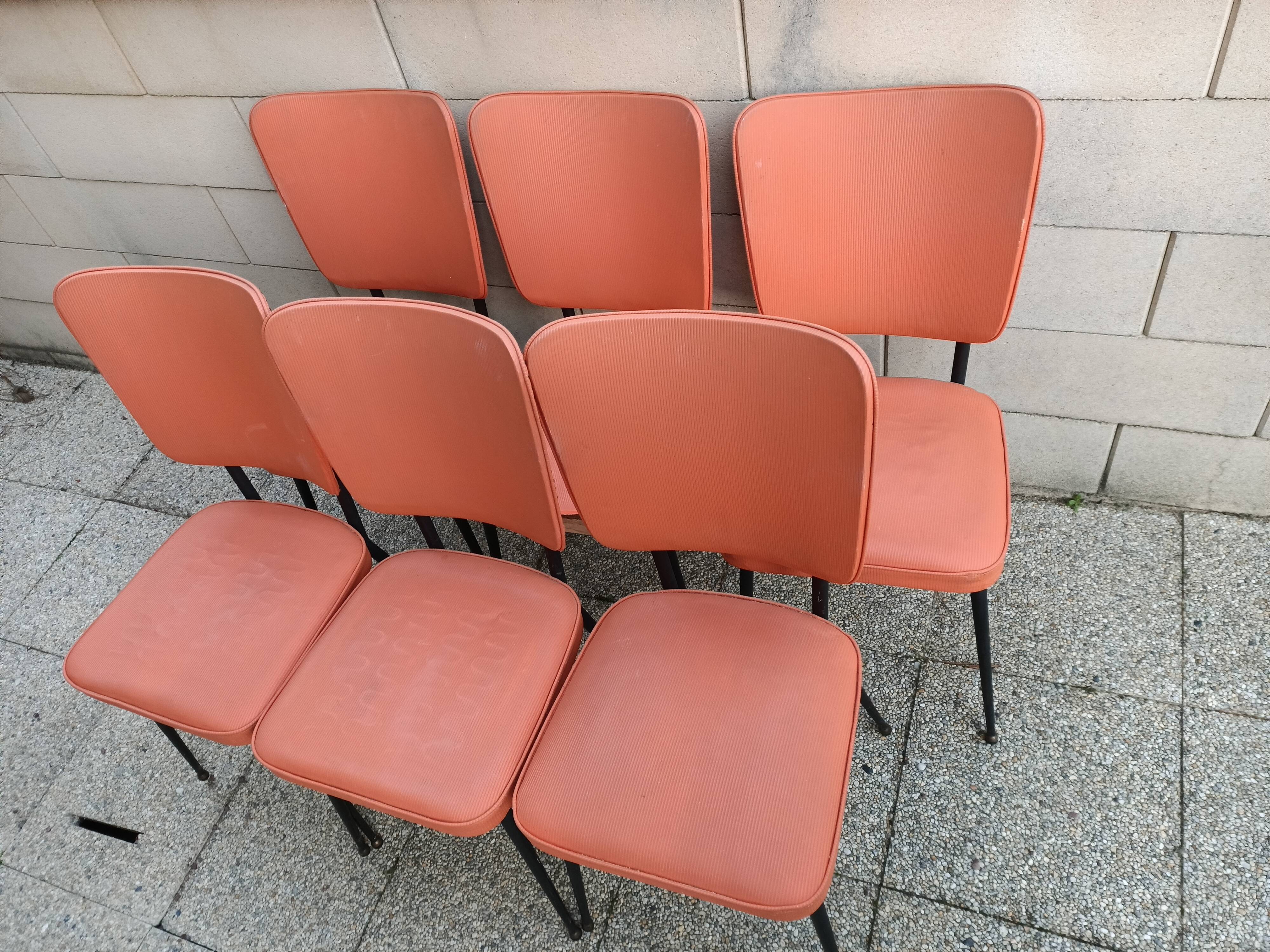 6 vintage chairs needle feet