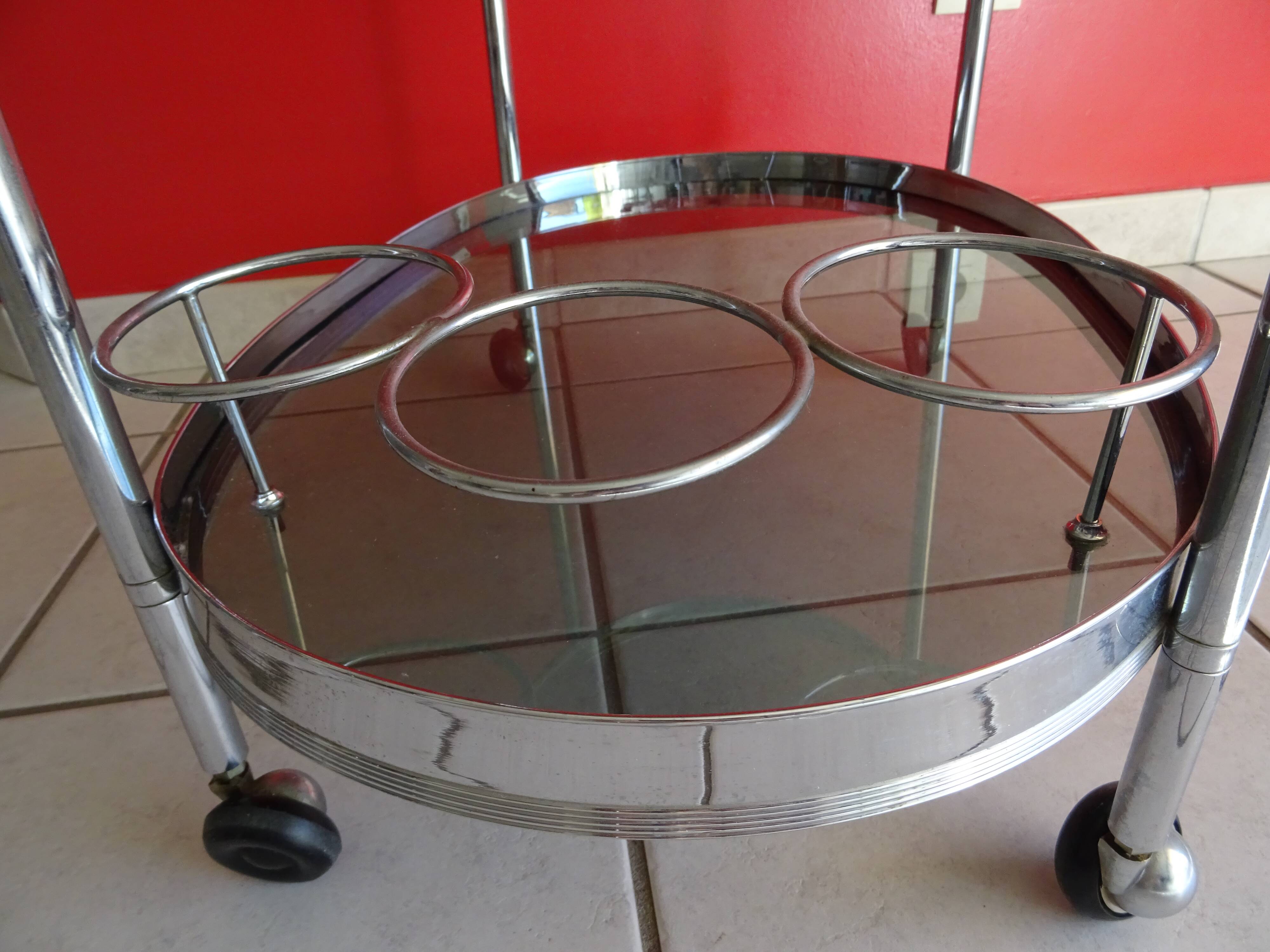 70s design chrome bar trolley