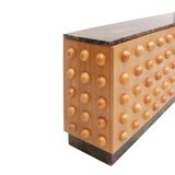 Handmade Carved Oak Sideboard With Emperor Marble Top, Italy